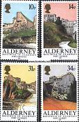 *Známky Alderney 1986 Pevnosti séria MNH - Kliknutím na obrázok zatvorte -
